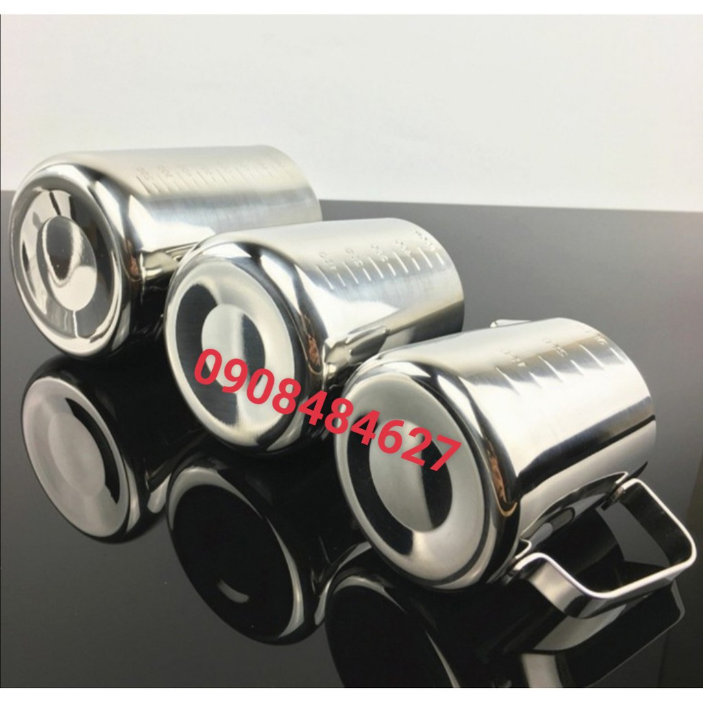 Ca Đánh Sữa Inox Có Vạch Chia.