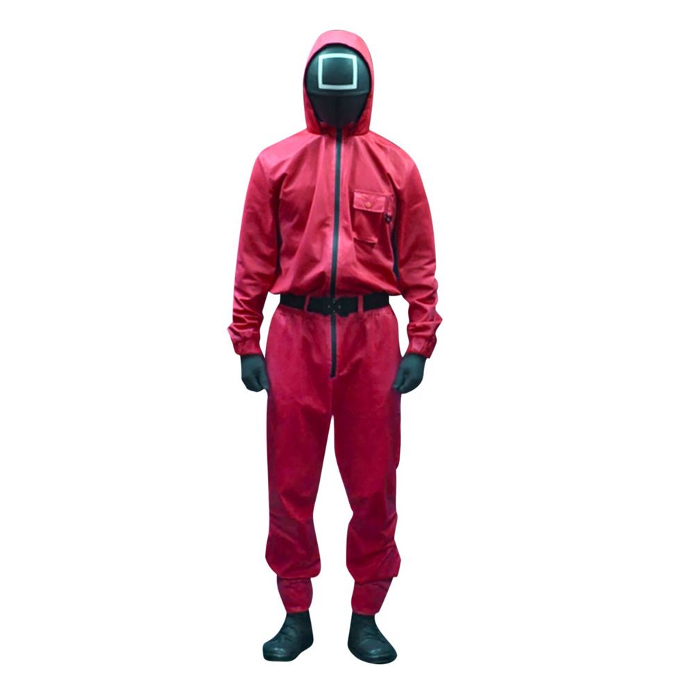 Áo liền quần cổ tròn có túi + găng tay và thắt lưng hóa trang nhân vật phim Squid Game dịp Halloween phong cách Hàn Quốc | BigBuy360 - bigbuy360.vn