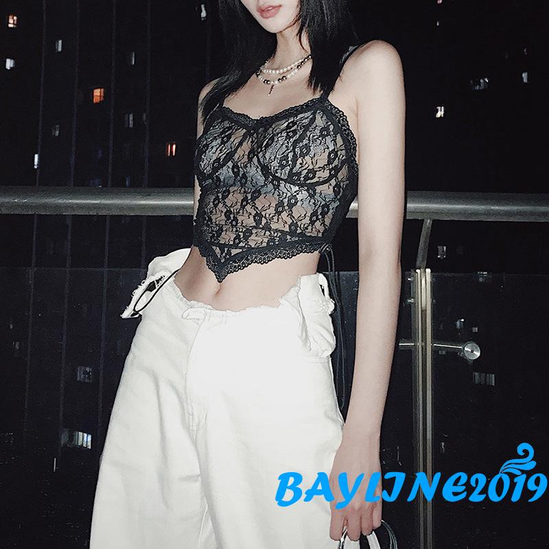 Áo dây croptop ren hoa gợi cảm cho nữ