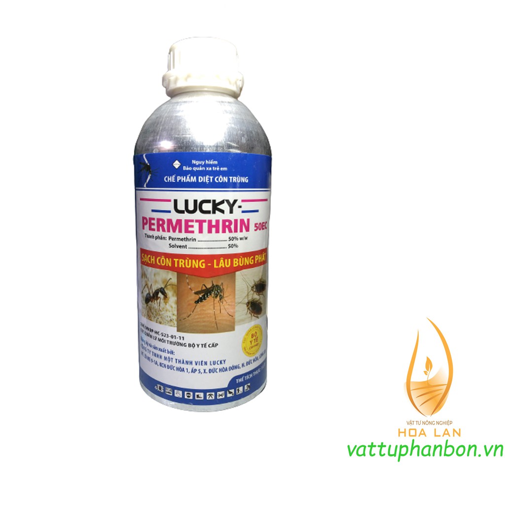 CHẾ PHẨM DIỆT CÔN TRÙNG LUCKY PERMETHRIN 50EC 1 lít - Sạch côn trùng - lâu bùng phát - #T060