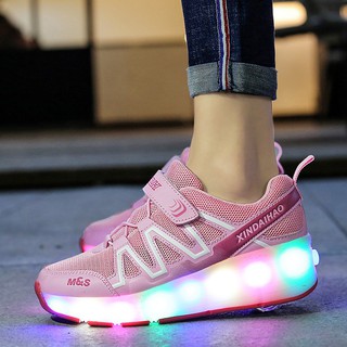 Giày thể thao bánh gót hay giày bay cho trẻ em và nữ có đèn LED sạc pin A81