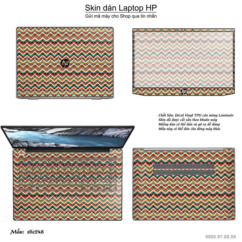 Skin dán Laptop HP in hình Chevron - stic249 (inbox mã máy cho Shop)