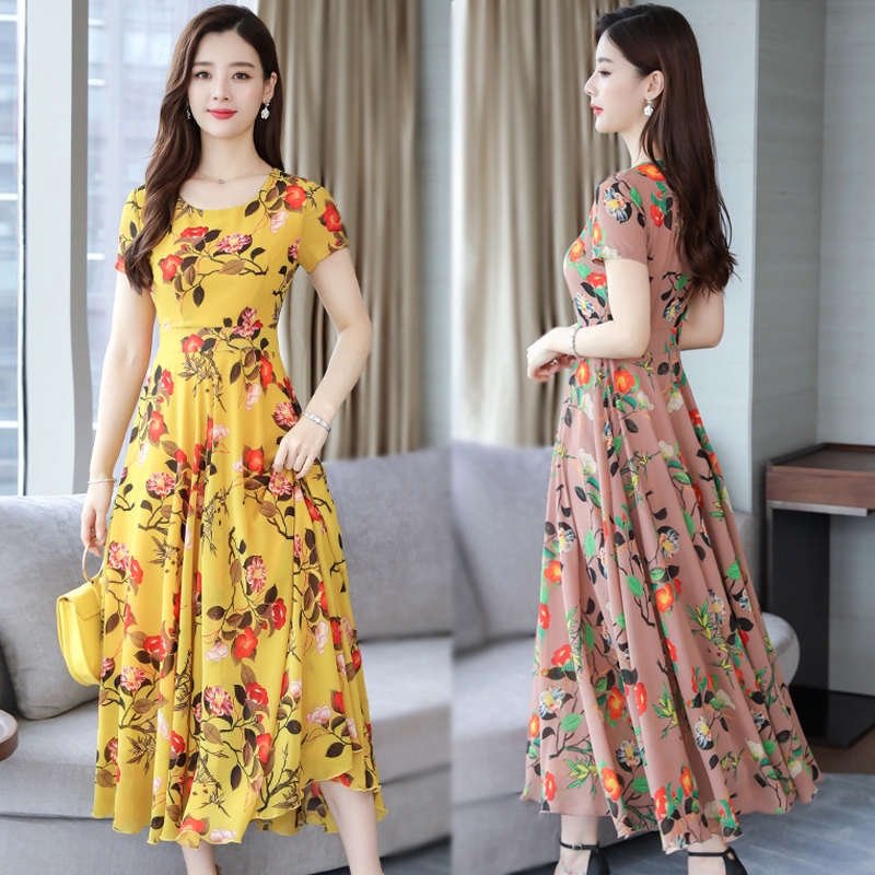 Đầm Maxi hoạ tiết hoa phong cách Bohomian có size lớn