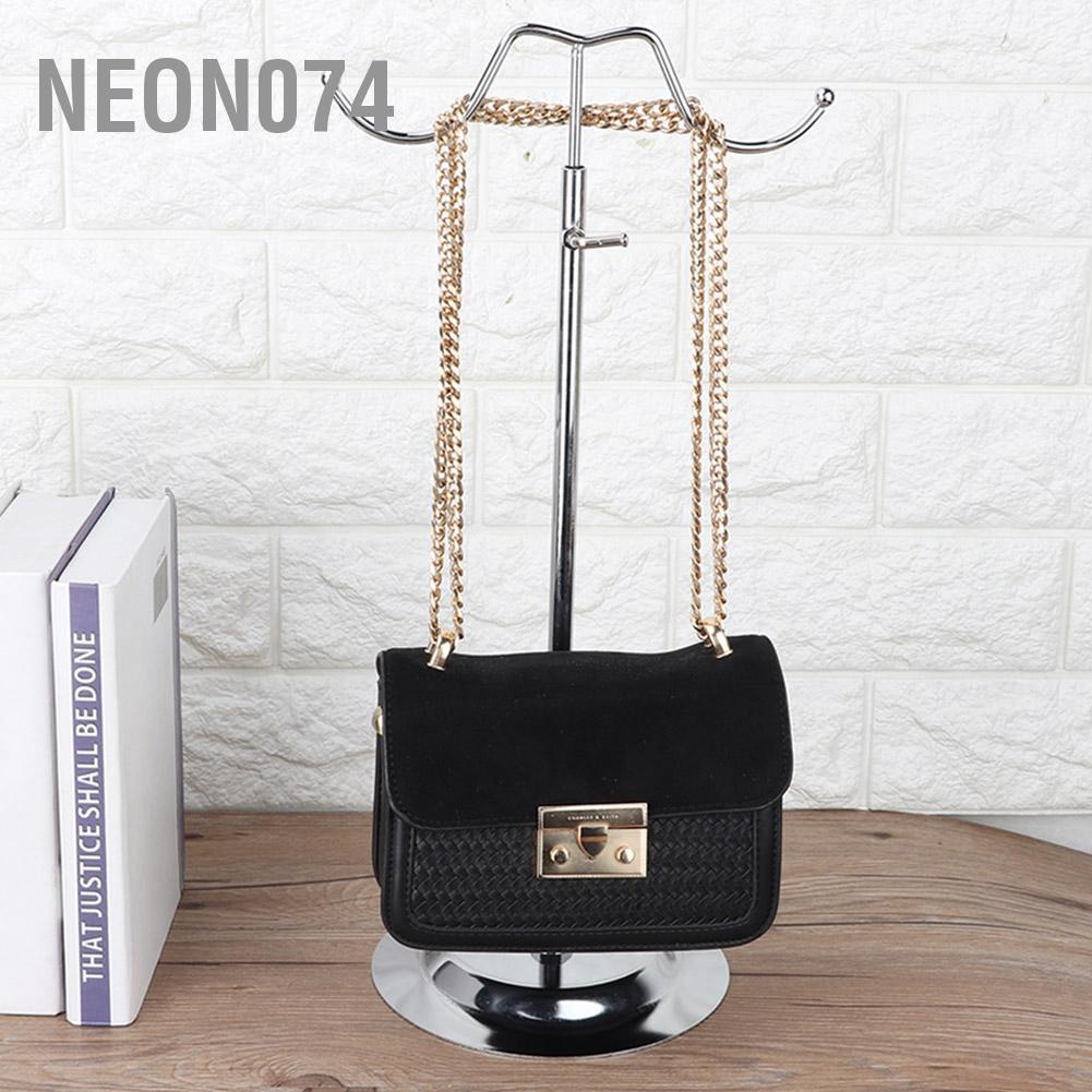 Neon074 Túi có thể điều chỉnh kim loại đa chức năng xách Lưu trữ Hiển thị Móc Giá Đế
