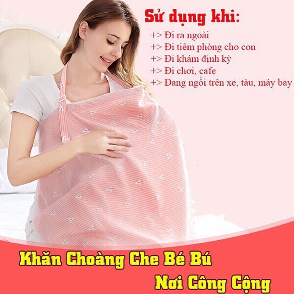 Khăn Choàng Cotton Che Cho Bé Bú Khi Ra Ngoài Tiện Ích, Khăn Che Đa Năng