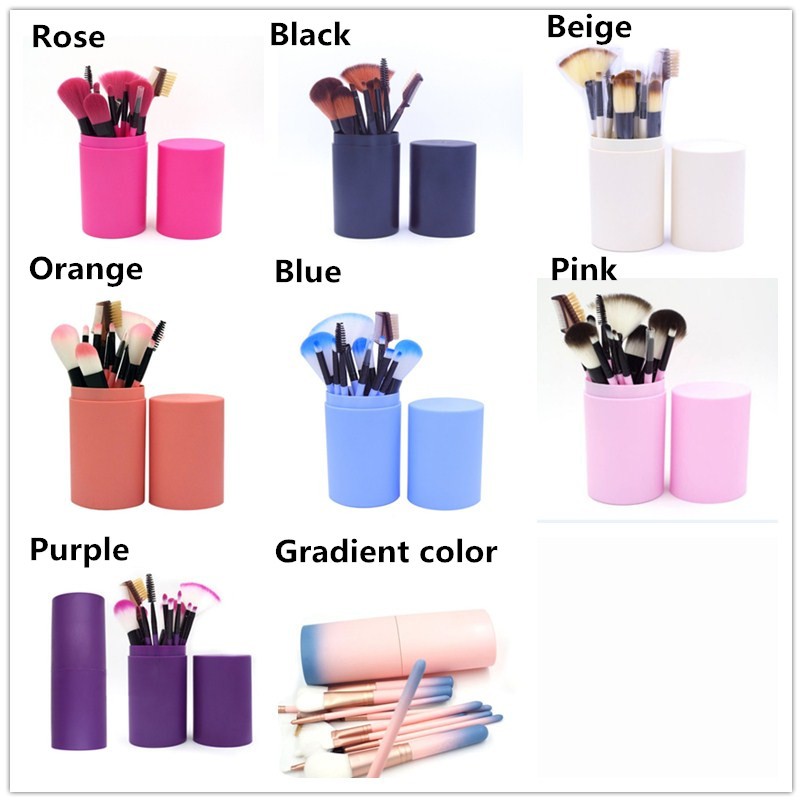 Set 12 cây cọ trang điểm với màu sắc tự chọn độc đáo