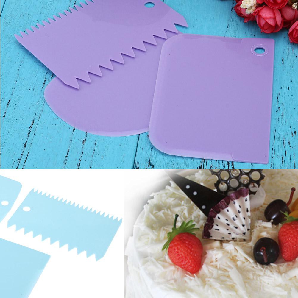 Set 3 miếng cào bằng nhựa chuyên dụng làm bánh trang trí