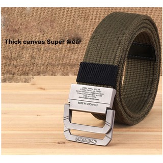 Dây thắt lưng vải bố canvas gài 2 thanh kim loại chữ D vải gân