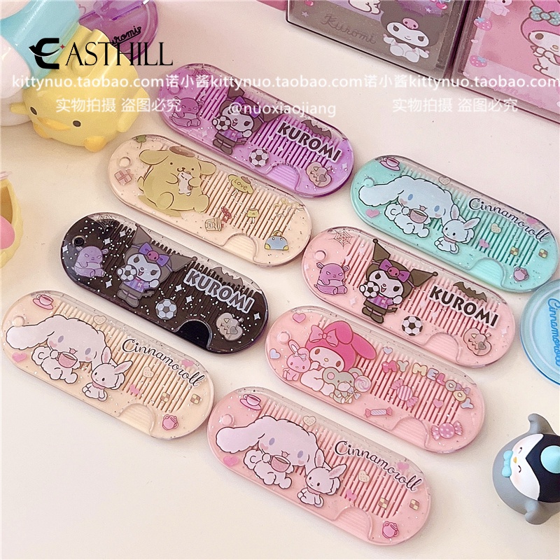 SANRIO Lược Gấp Gọn Họa Tiết Hoạt Hình Hello Kitty Cinnamoroll Mymelody Kuromi Đáng Yêu