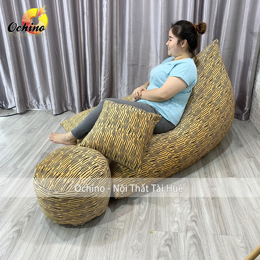 Ghế Hạt Xốp, Ghế Sofa Thư Giãn Dáng Tuyền Sang Trọng Đủ Ba Món Đã Kèm Hạt Xốp (Có Sẵn)