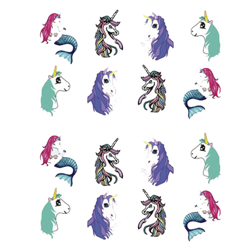 Miếng dán trang trí móng tay hình kỳ lân nhiều kiểu dáng dễ thương tùy chọn