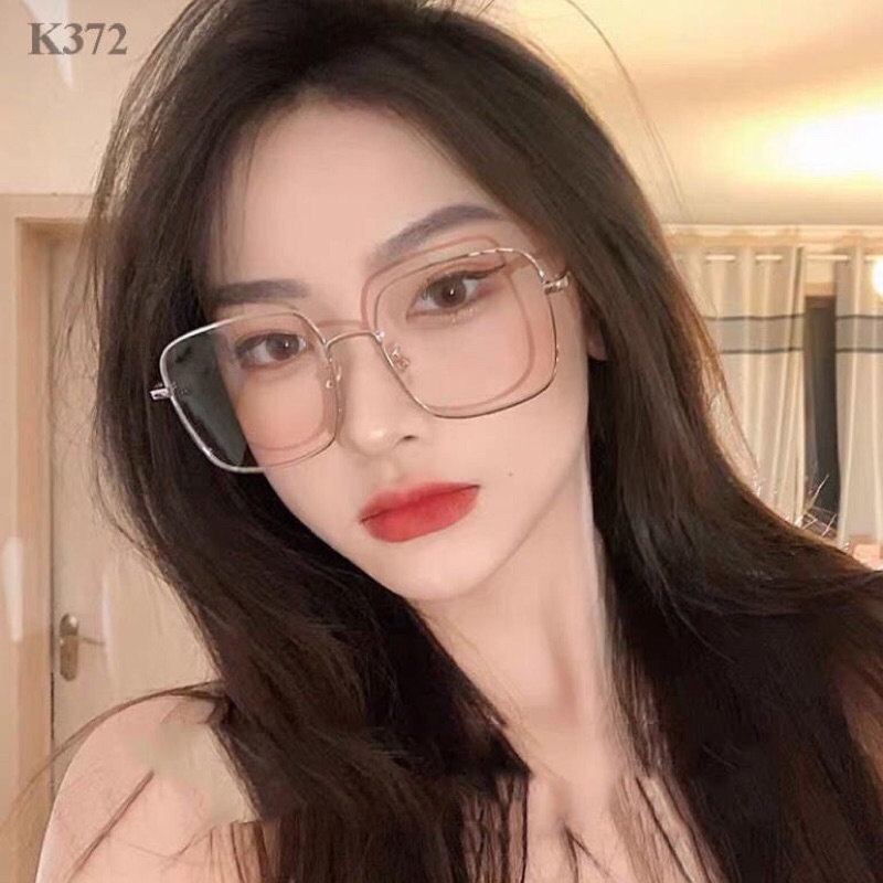 Gọng Kính Cận, Kính Giả Cận Mắt Vuông Bản To Gọng Kim Loại Dày Chắc Chắn
