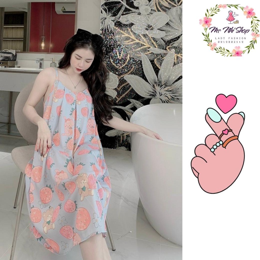 Đầm ngủ sexy, Chất Mango siêu mát dáng siêu xinh bigsize
