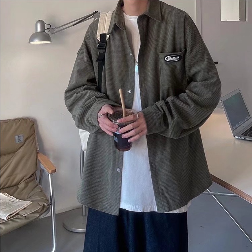 Áo Sơ Mi Tay Dài Màu áo phong rộng nam Trơn Dễ Phối Đồ áo sơ mi nam Thời Trang áo sơ mi unisex Phong Cách Hàn Quốc sơ mi nữ form rộng áo sơ mi nhung tăm