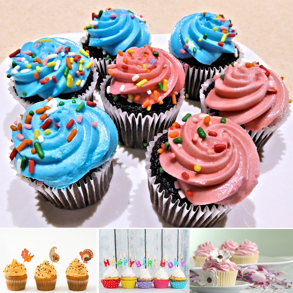 Set 8 Vòi Bắt Bông Kem 6 Đầu Bằng Thép Không Gỉ Nhiều Màu Sắc Diy81