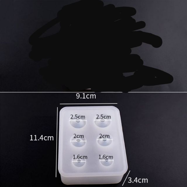 Khuôn silicone làm trang sức hình trứng 6 lỗ.