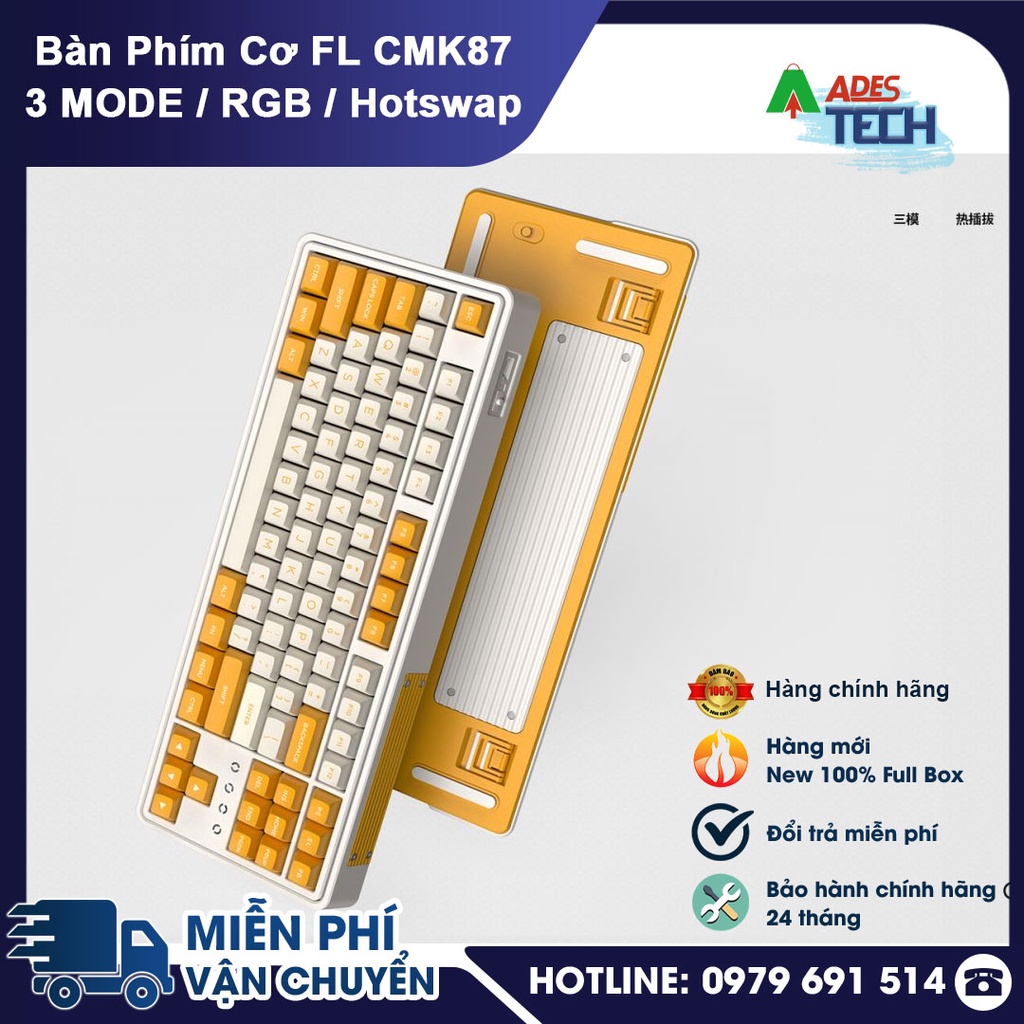 ✔️Bàn Phím Cơ FLEsport CMK87 3 MODE / RGB / Hotswap ✔️ Bàn phím cơ không dây ✔️Bảo hành 12 tháng