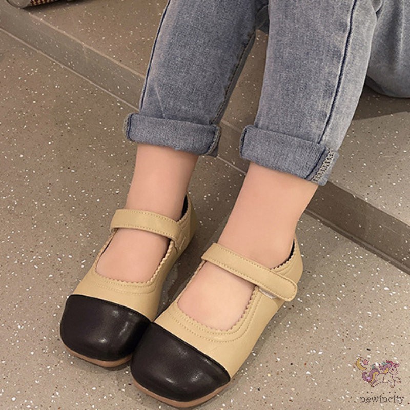 Giày Bé Gái Đế Mềm Kiểu Dáng Retro Phong Cách Hàn Quốc