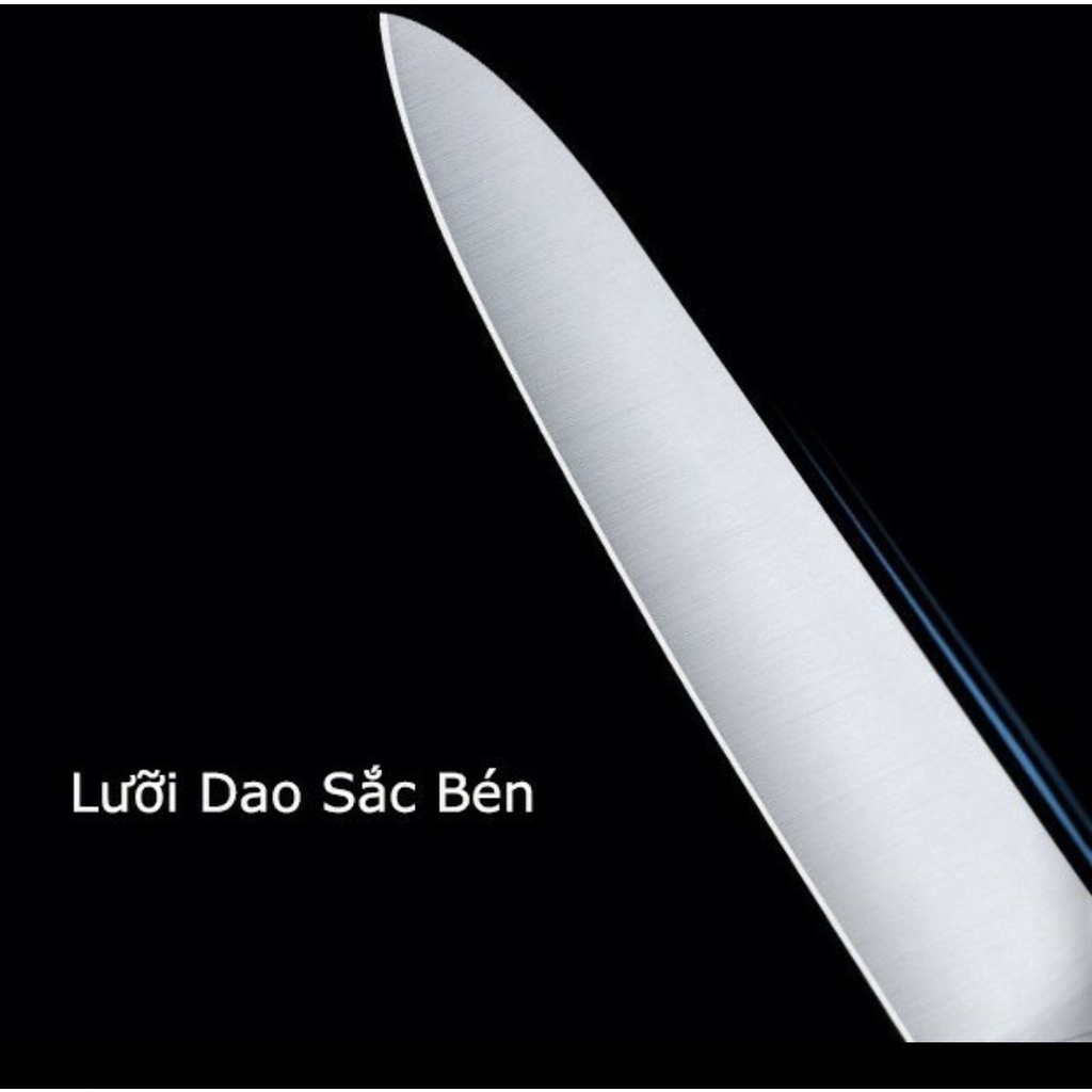 [FREESHIP] Bộ Dao Kéo 6 Món Nhật Bản Inox Đúc Nguyên Khối Cao Cấp Khắc Chữ SEKI JAPAN Có Đế Cắm Làm Từ Thép Không Gỉ.