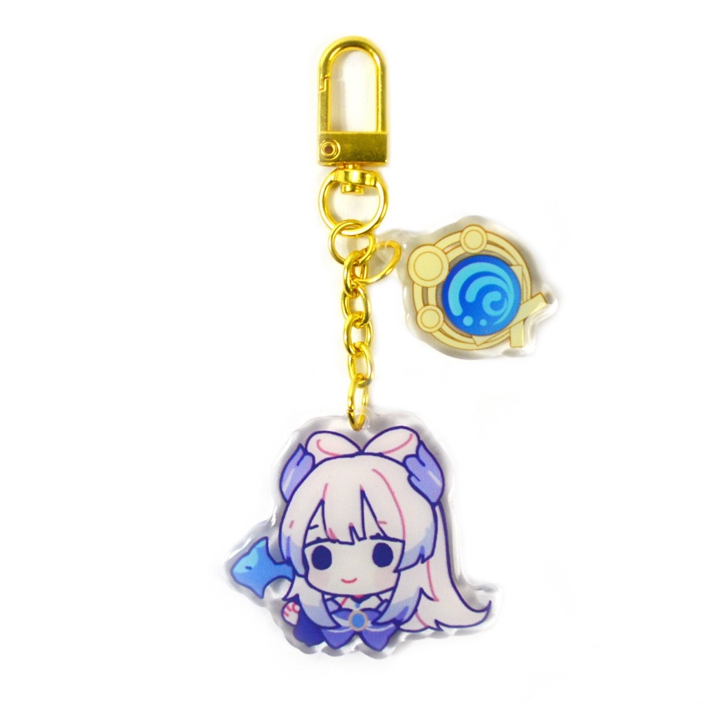 Móc khóa GENSHIN IMPACT ver CHIBI VÀNG mica trong acrylic in hình anime chibi game