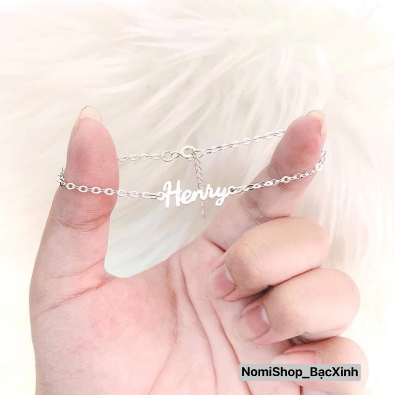 Lắc tay chữ bạc ta miễn Phí Làm Tên Theo Yêu Cầu nhỏ nhắn xinh xắn Mainomi Shop Bạc Xinh