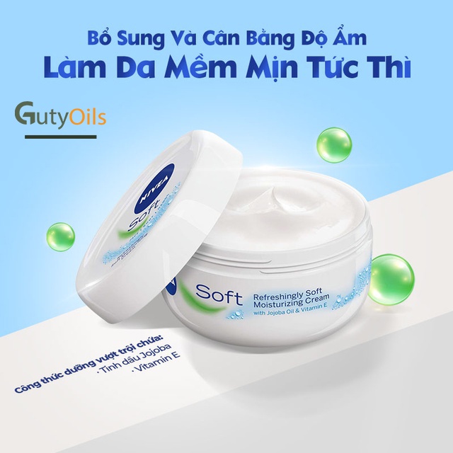 Kem dưỡng ẩm dưỡng da chuyên sâu NIVEA SOFT, cho mọi lứa tuổi giúp làm mềm mịn và cấp ẩm cho da. Xuất xứ Đức