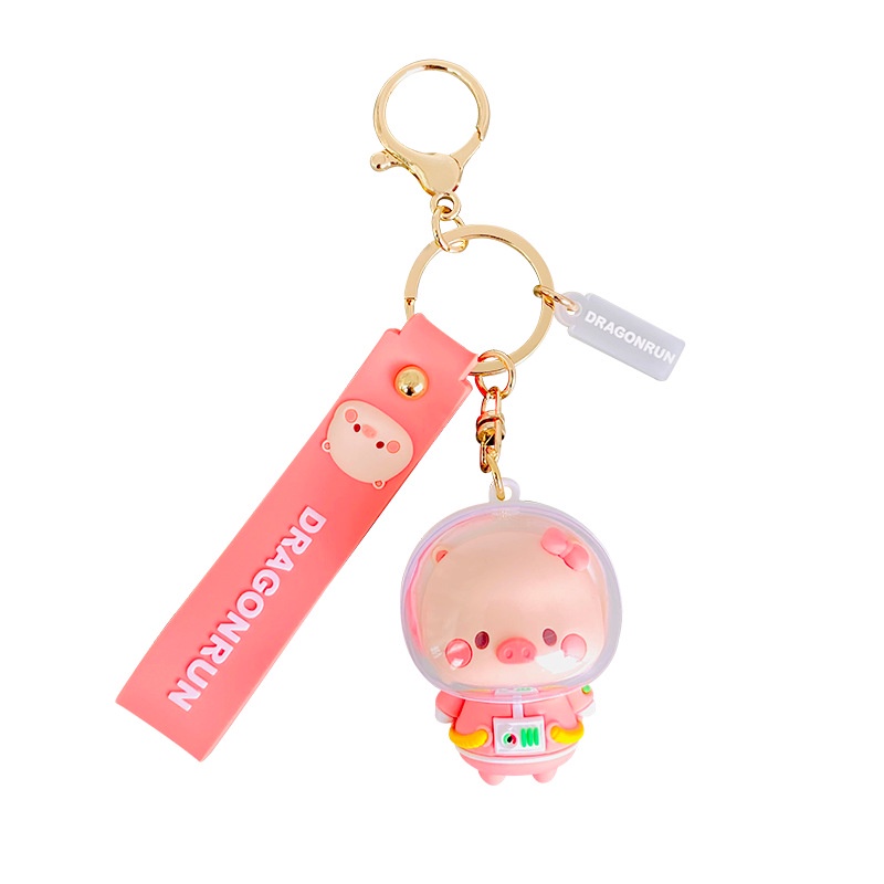 Móc Khóa Hình Chú Heo Phi Hành Gia Dễ Thương