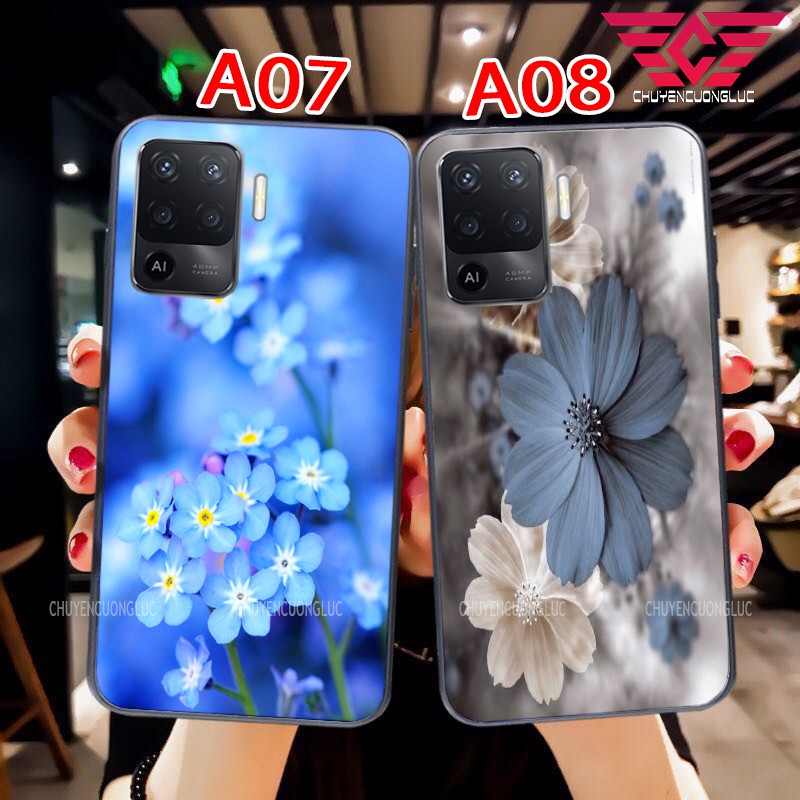 ỐP LƯNG OPPO A74/ A94 HÌNH HOA LÁ CỰC ĐẸP MẶT SAU BẰNG KÍNH