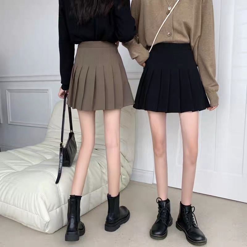 Chân Váy Tennis Xếp Ly Ngắn Cạp Cao Dáng Chữ A Ullzzang