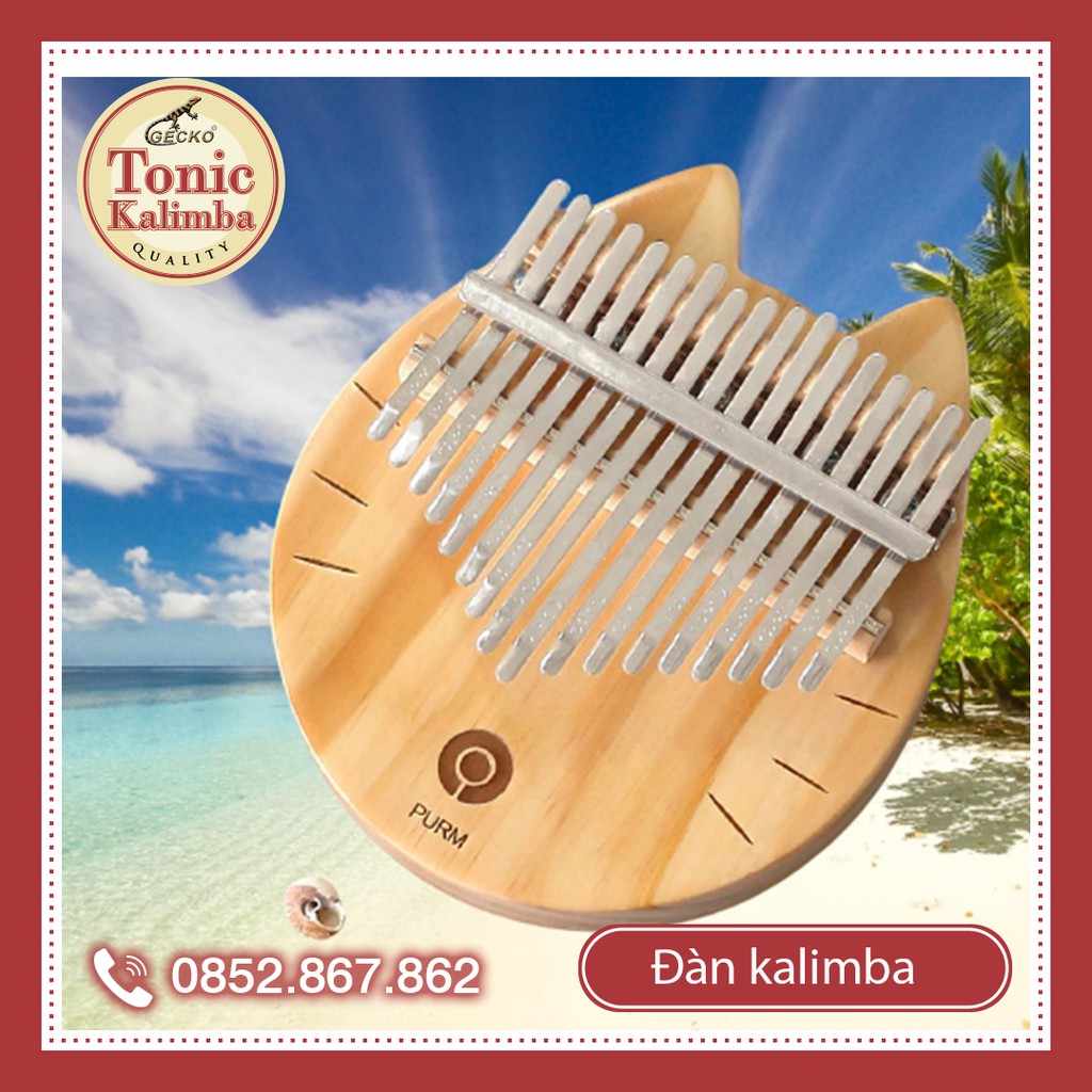 Đàn kalimba 17 phím mèo gỗ Mahogany Full phụ kiện