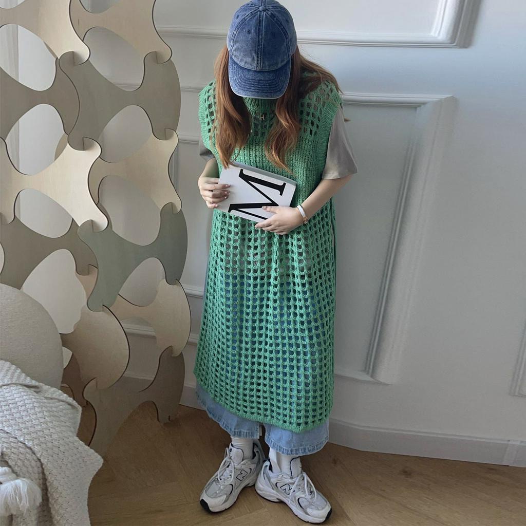 Xiaozhainv Áo Dệt Kim Sát Nách Thiết Kế Giả Nhiều Lớp Thời Trang Hàn Quốc Cho Nữ 6 Màu Lựa Chọn