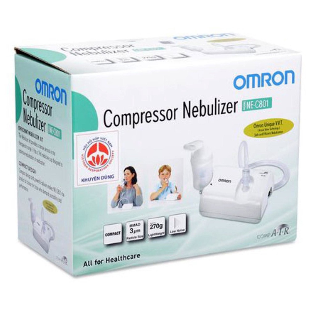 Máy Xông Mũi Họng Omron NE-C801 + Tặng Đèn Lấy Ráy Tai Cho Bé