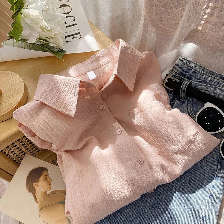Áo Sơ Mi Nữ Tay Dài Cao Cấp Phong Cách Hàn Quốc Mới