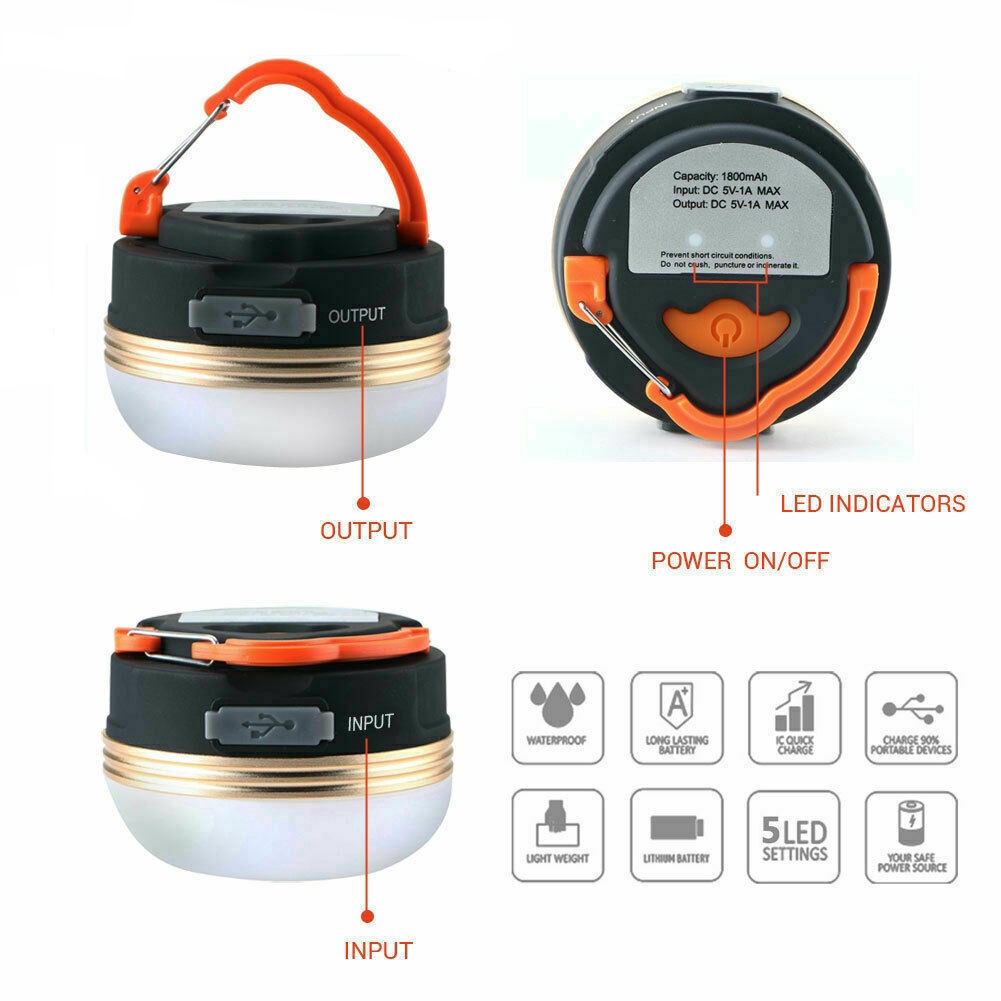 Đèn Led Cắm Trại Mini 5 Bóng Tiện Lợi