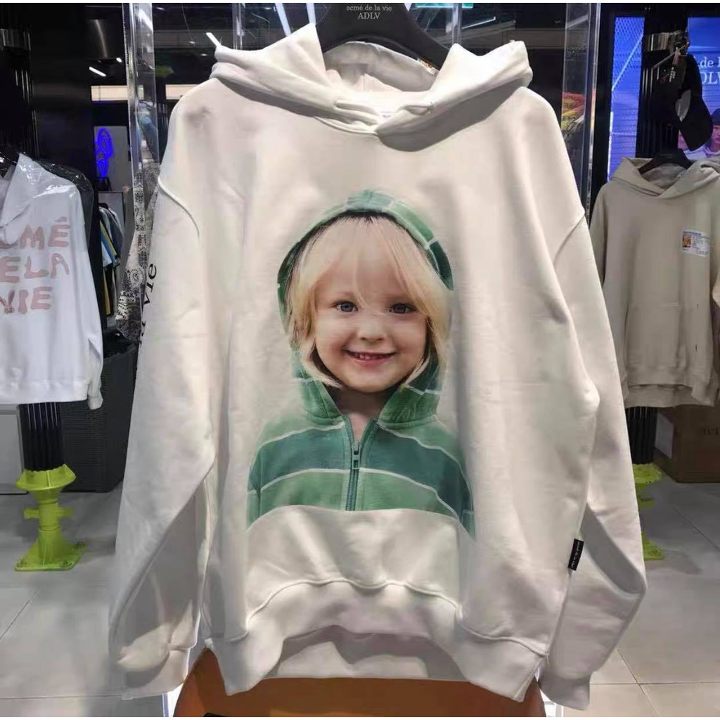 Áo hoodie ADLV baby face green boy , áo nỉ mũ Adlv dáng rộng unisex , Cocmer_vn