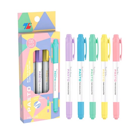 Bút dạ quang màu Pastel Thiên Long Pazto HL-016 - Bút nhớ dòng tẩy rửa được - Không để lại vết khi Photocopy