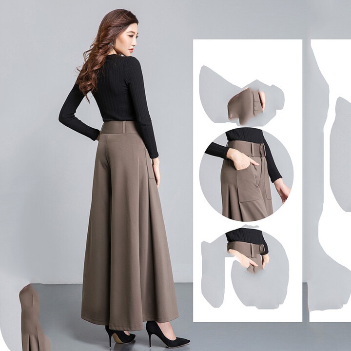 Quần ống rộng culottes nữ đẹp dáng dài lưng thon siêu Hot phong cách Hàn Quốc LN02