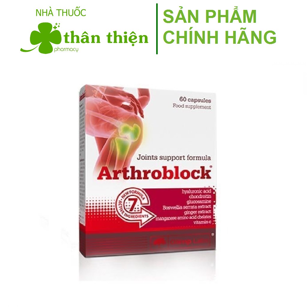 ARTHROBLOCK – Hỗ trợ giảm viêm khớp, giảm đau xương khớp, tăng dịch nhầy khớp, tái tạo sụn khớp (60 viên)