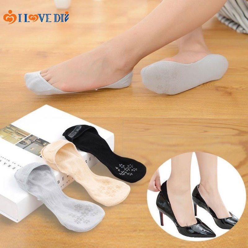 Vớ Thuyền Bằng Silicon Mỏng Co Giãn Thoáng Khí Chống Trượt Thời Trang Mùa Hè Cho Nữ