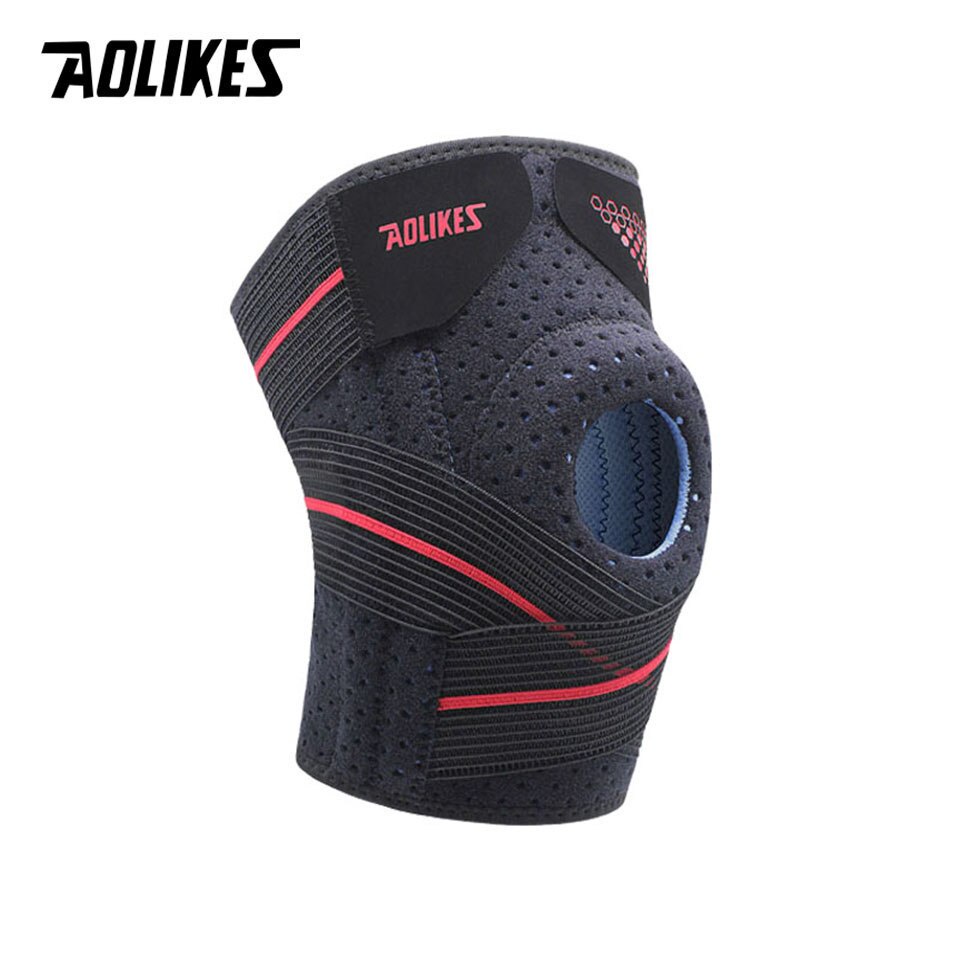 Đai bó bảo vệ đầu gối AOLIKES A-7909 nẹp lò xo hỗ trợ khớp gối pressurized knee support