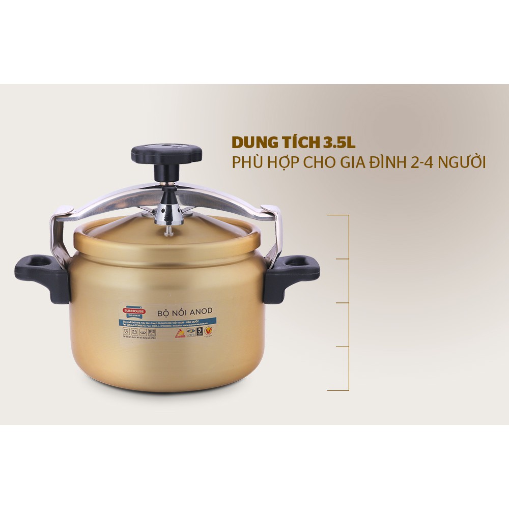 Nồi áp suất sunhouse SHA-835 [ HÀNG CHÍNH HÃNG ] Dung tích 3.5L