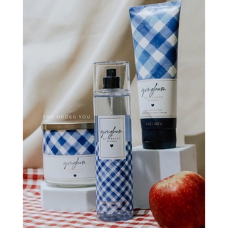 Xịt thơm body mist-nến thơm- sữa tắm gingham bath and body works