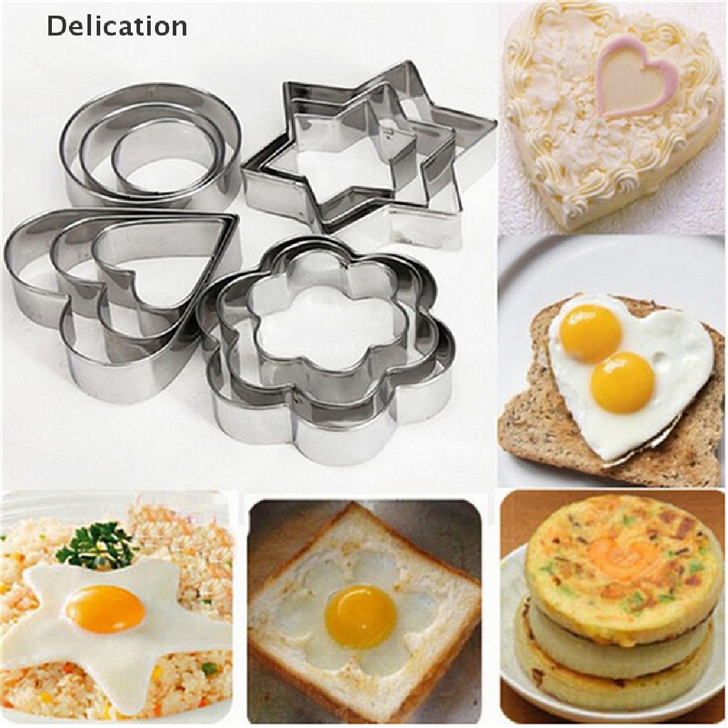 Set 12 khuôn làm bánh bằng thép không gỉ