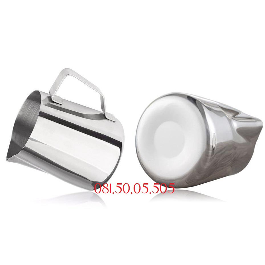 Ca đánh sữa inox (có vạch chia) 350ml - 550ml - 1 Lít-  Lọ rắc bột inox Bút vẽ latte Tạo bọt cà phê Khuôn capuchino