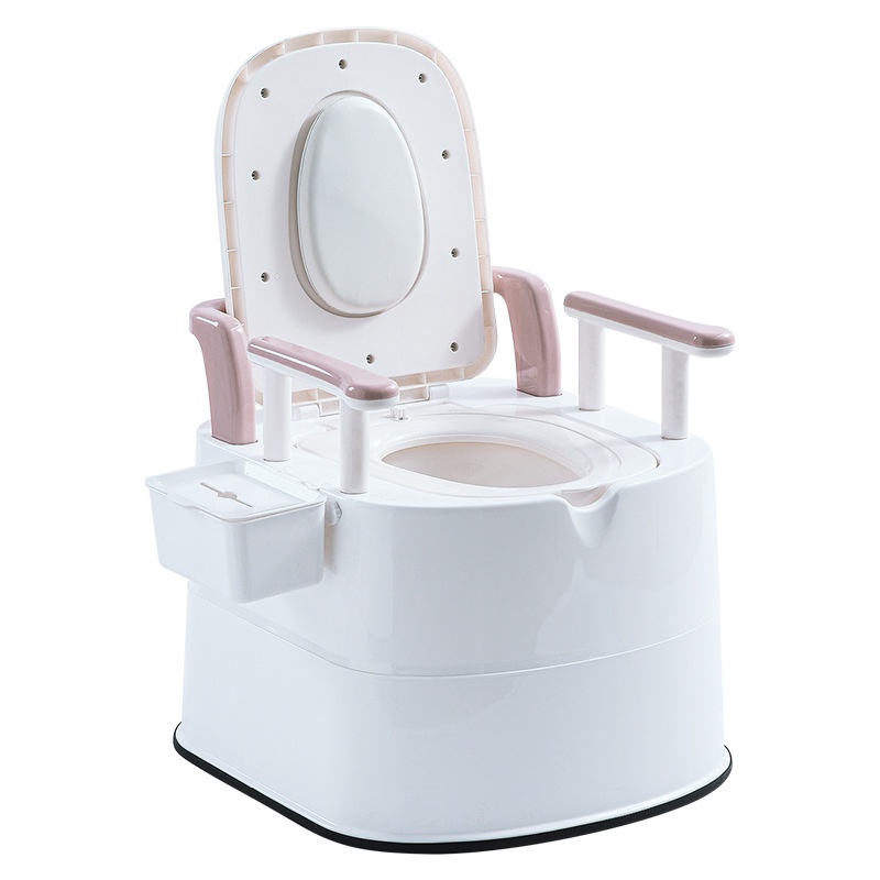 Bồn cầu di động khư mùi cho người già và bà bầu vật liệu chịu lực, sử dụng nhựa ABS cao cấp, có đế cao su chống trượt
