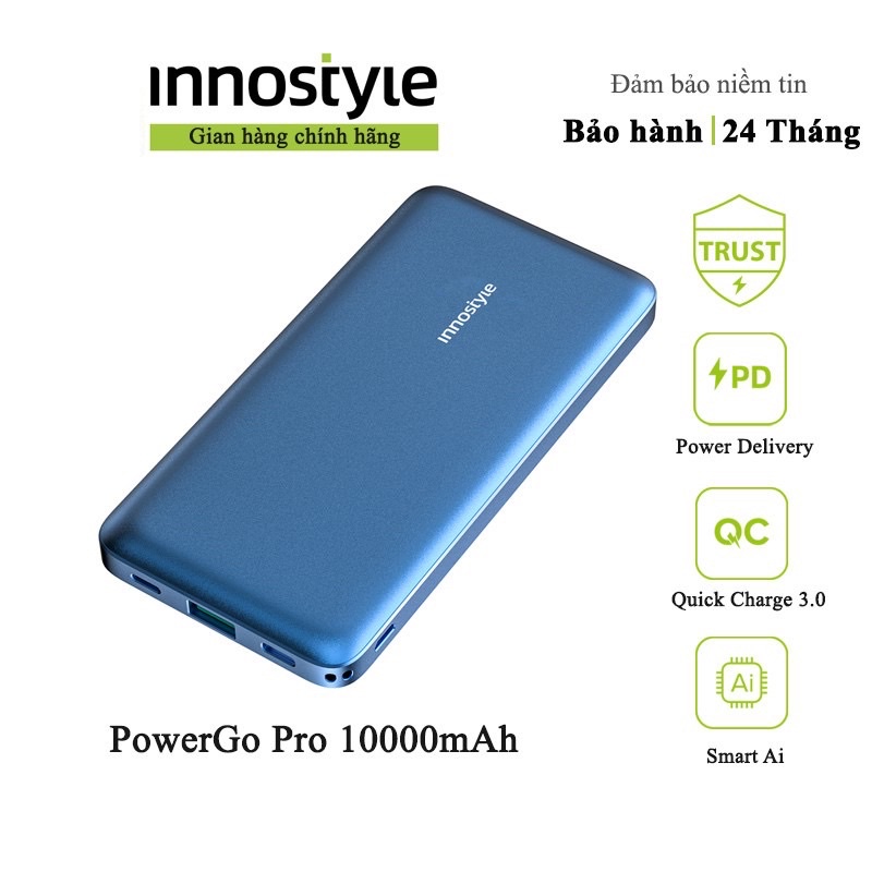 Pin Sạc Dự Phòng INNOSTYLE PowerGO Pro 10000mAh (PD18W và QuickCharge 3.0 18W)