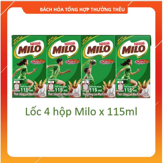 Lốc 4 Hộp 115ml Sữa MiLo Nestlé