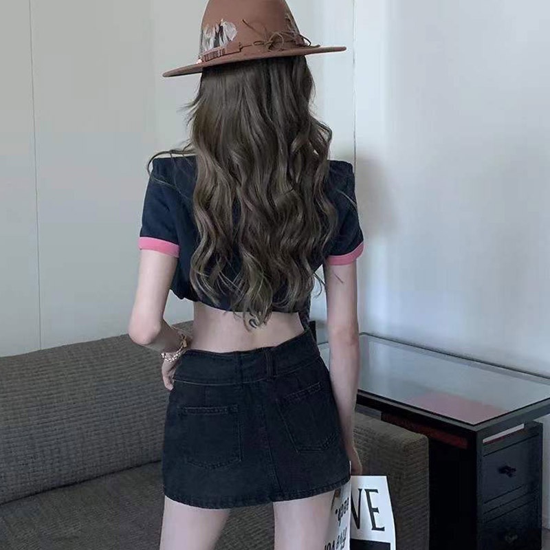 Quần giả váy denim IELGY thời trang mùa hè dành cho nữ