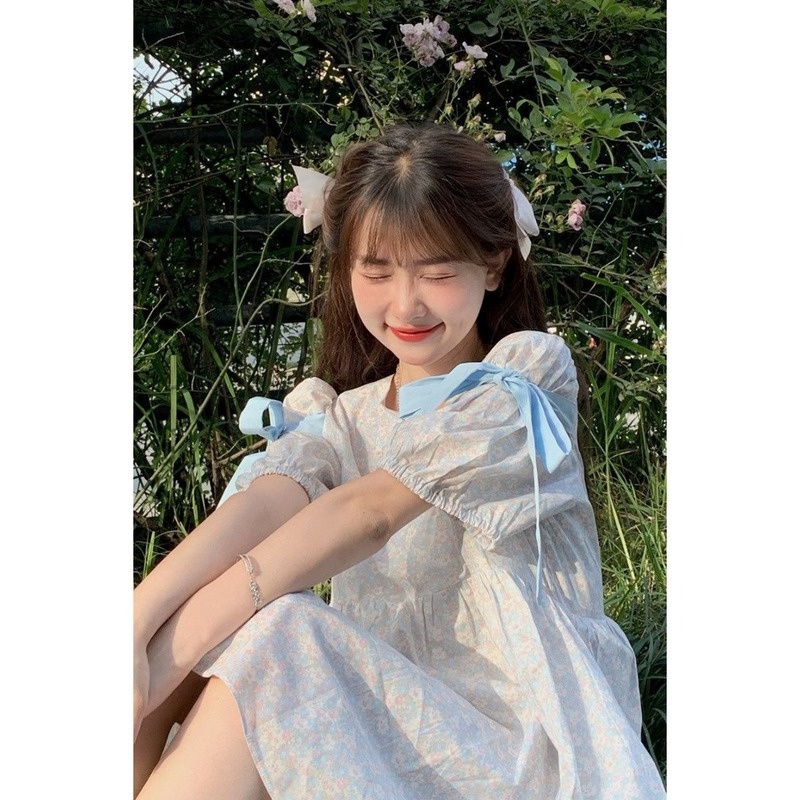 Đầm Tay Ngắn Phối Ren Hoa Thiết Kế Đơn Giản Thời Trang Mùa Hè Mới