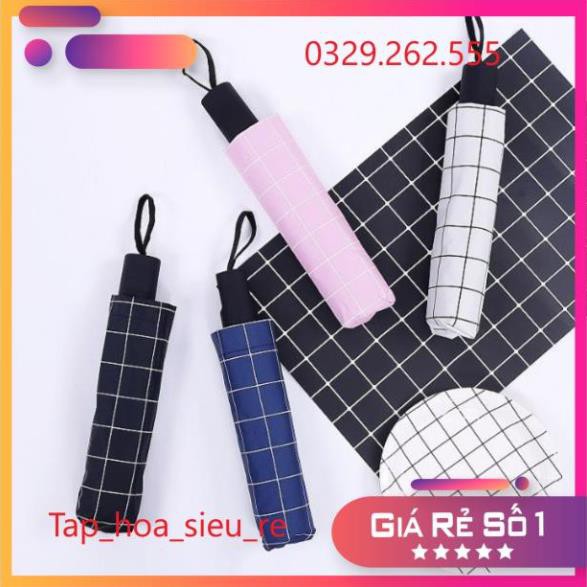 Ô kẻ ô gấp gọn cực bền tiện lợi có lớp bạc chống tia UV